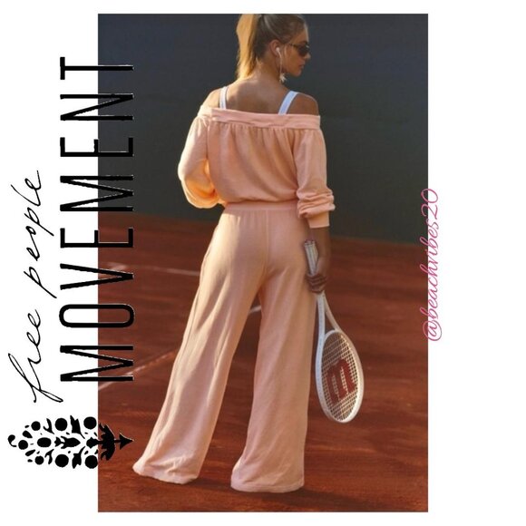 FP MOVEMENT BY FREE PEOPLE One to Beat Onesie Pastel Peach Large NWOT - Picture 3 of 6